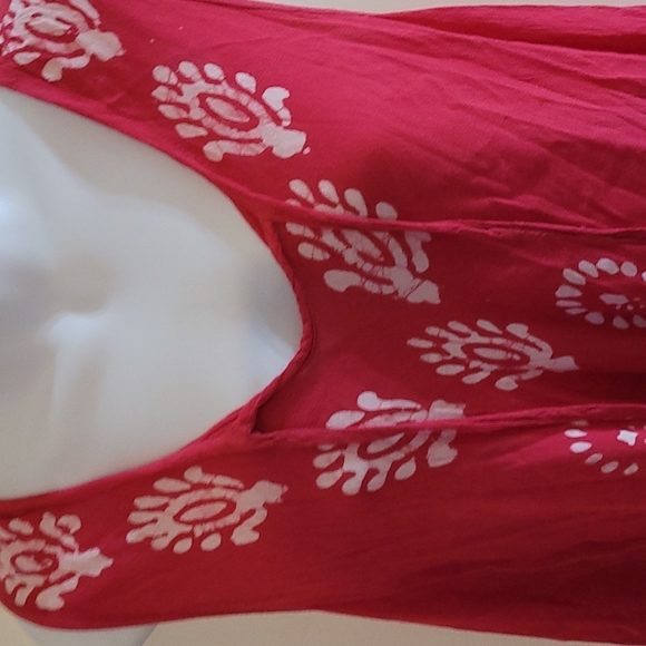 Papa Vancouver Red Pink Flowy Top Free Size - Picture 3 of 6